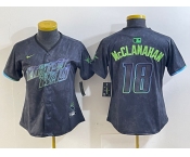 Women's Tampa Bay Rays #18 Shane McClanahan Charcoal 2024 City Connect Limited Stitched Jersey