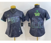 Women's Tampa Bay Rays #22 Jose Siri Charcoal 2024 City Connect Limited Stitched Jersey