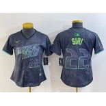 Women's Tampa Bay Rays #22 Jose Siri Number Charcoal 2024 City Connect Limited Stitched Jersey