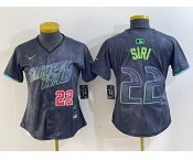 Women's Tampa Bay Rays #22 Jose Siri Number Charcoal 2024 City Connect Limited Stitched Jerseys