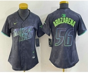 Women's Tampa Bay Rays #56 Randy Arozarena Charcoal 2024 City Connect Limited Stitched Jersey