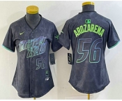 Women's Tampa Bay Rays #56 Randy Arozarena Number Charcoal 2024 City Connect Limited Stitched Jersey