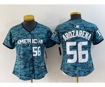 Women's Tampa Bay Rays #56 Randy Arozarena Number Teal 2023 All Star Cool Base Stitched Jersey