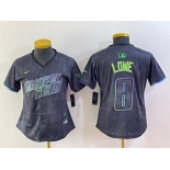 Women's Tampa Bay Rays #8 Brandon Lowe Charcoal 2024 City Connect Limited Cool Base Jersey