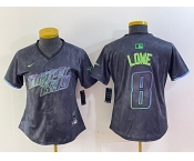 Women's Tampa Bay Rays #8 Brandon Lowe Charcoal 2024 City Connect Limited Cool Base Jersey