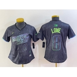 Women's Tampa Bay Rays #8 Brandon Lowe Charcoal 2024 City Connect Player Number Limited Cool Base Jersey