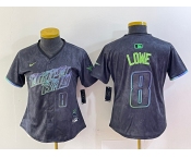 Women's Tampa Bay Rays #8 Brandon Lowe Charcoal 2024 City Connect Player Number Limited Cool Base Jersey