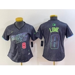 Women's Tampa Bay Rays #8 Brandon Lowe Charcoal 2024 City Connect Player Number Limited Cool Base Jerseys