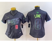 Women's Tampa Bay Rays #8 Brandon Lowe Charcoal 2024 City Connect Player Number Limited Cool Base Jerseys