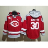 Men's Cincinnati Reds #30 Ken Griffey Jr. Red Ageless Must-Have Lace-Up Pullover Hoodie