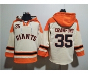 Men's San Francisco Giants #35 Brandon Crawford Cream Ageless Must-Have Lace-Up Pullover Hoodie