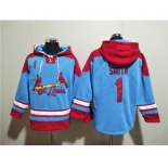 Men's St.Louis Cardinals #1 Ozzie Smith Blue Ageless Must-Have Lace-Up Pullover Hoodie