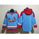 Men's St.Louis Cardinals Blank Blue Ageless Must-Have Lace-Up Pullover Hoodie