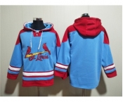 Men's St.Louis Cardinals Blank Blue Ageless Must-Have Lace-Up Pullover Hoodie