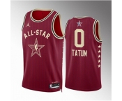 Men 2024 All Star #0 Jayson Tatum Crimson Stitched Basketball Jersey