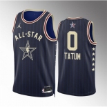 Men 2024 All Star #0 Jayson Tatum Navy Stitched Basketball Jersey