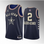 Men 2024 All Star #2 Shai Gilgeous Alexander Navy Stitched Basketball Jersey