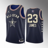 Men 2024 All Star #23 LeBron James Navy Stitched Basketball Jersey