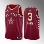 Men 2024 All Star #3 Anthony Davis Crimson Stitched Basketball Jersey