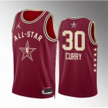 Men 2024 All Star #30 Stephen Curry Crimson Stitched Basketball Jersey