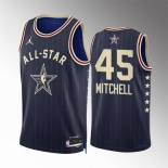 Men 2024 All Star #45 Donovan Mitchell Navy Stitched Basketball Jersey