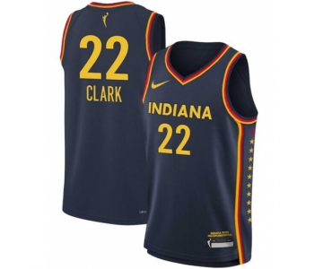 Men Indiana Fever Caitlin Clark #22 Navy Blue Stitched Basketball WNBA Jersey