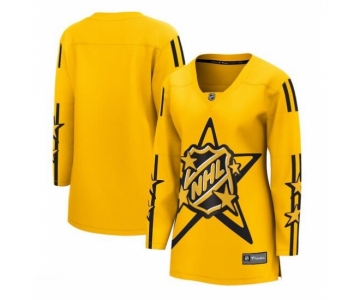 Women All Star Game 2024 Yellow Breakaway Stitched Hockey Jersey