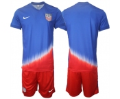 Men's American Team Custom 2024-25 Royal Away Soccer Jersey Suit