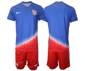 Men's American Team Custom 2024-25 Royal Away Soccer Jersey Suit