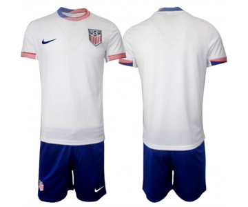 Men's American Team Custom 2024-25 White Home Soccer Jersey Suit