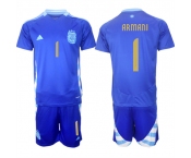 Men's Argentina #1 Franco Armani Blue 2024-25 Away SoccerJersey Suit