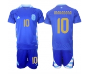 Men's Argentina #10 Diego Maradona Blue 2024-25 Away SoccerJersey Suit