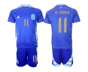 Men's Argentina #11 ángel Fabián Di María Blue 2024-25 Away SoccerJersey Suit