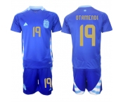 Men's Argentina #19 Nicolás Otamendi Blue 2024-25 Away SoccerJersey Suit