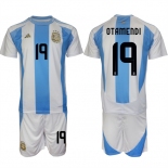 Men's Argentina #19 Nicolás Otamendi White Blue 2024-25 Home Soccer Jersey Suit