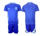 Men's Argentina Blank Blue 2024-25 Away SoccerJersey Suit