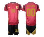 Men's Belgium National Team Custom Red 2024-25 Home Soccer Jersey Suit