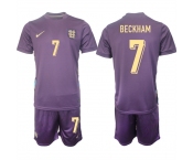 Men's England #7 Beckham 2024-25 Purple Away Soccer Jersey Suit