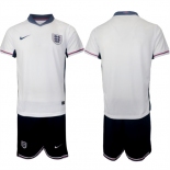 Men's England Blank 2024-25 White Home Soccer Jersey Suit