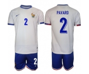 Men's France #2 Benjamin Pavard White 2024-25 Away Soccer Jersey Suit