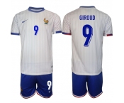 Men's France #9 Olivier Giroud White 2024-25 Away Soccer Jersey Suit