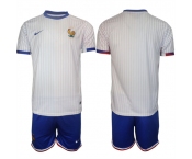 Men's France Blank White 2024-25 Away Soccer Jersey Suit