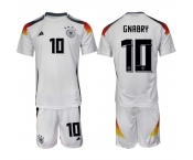 Men's Germany #10 Serge Gnabry White 2024-25 Home Soccer Jersey Suit