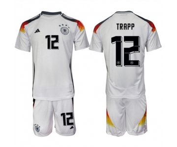 Men's Germany #12 Kevin Trapp White 2024-25 Home Soccer Jersey Suit