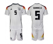 Men's Germany #5 Hummels White 2024-25 Home Soccer Jersey Suit