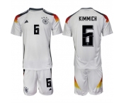 Men's Germany #6 Joshua Kimmich White 2024-25 Home Soccer Jersey Suit