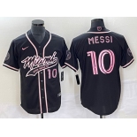 Men's Inter Miami CF #10 Lionel Messi Black Cool Base Stitched Jersey