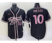 Men's Inter Miami CF #10 Lionel Messi Black Cool Base Stitched Jersey