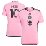 Men's Inter Miami CF #10 Lionel Messi Pink 2024-25 Home Soccer Jersey