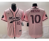 Men's Inter Miami CF #10 Lionel Messi Pink Cool Base Stitched Jersey